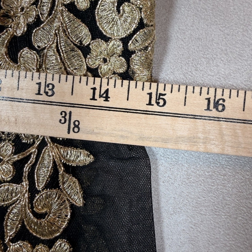 Betsy & Adam Women's 0 Black Gold Embroidered Mermaid Formal Evening Gown - Picture 16 of 16